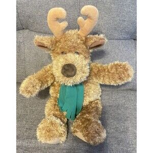 Vintage GUND Muldoon 4780 Brown Deer  Plush Stuffed Toy 20” Green Scarf RARE